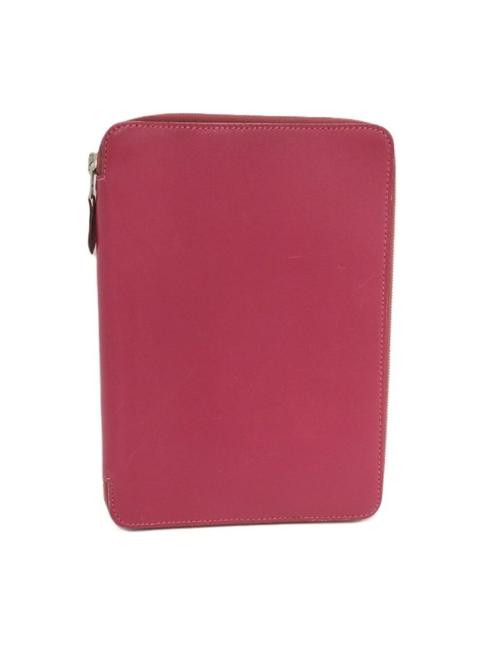 Hermes Agenda Zip Notebook Cover Leather Pink